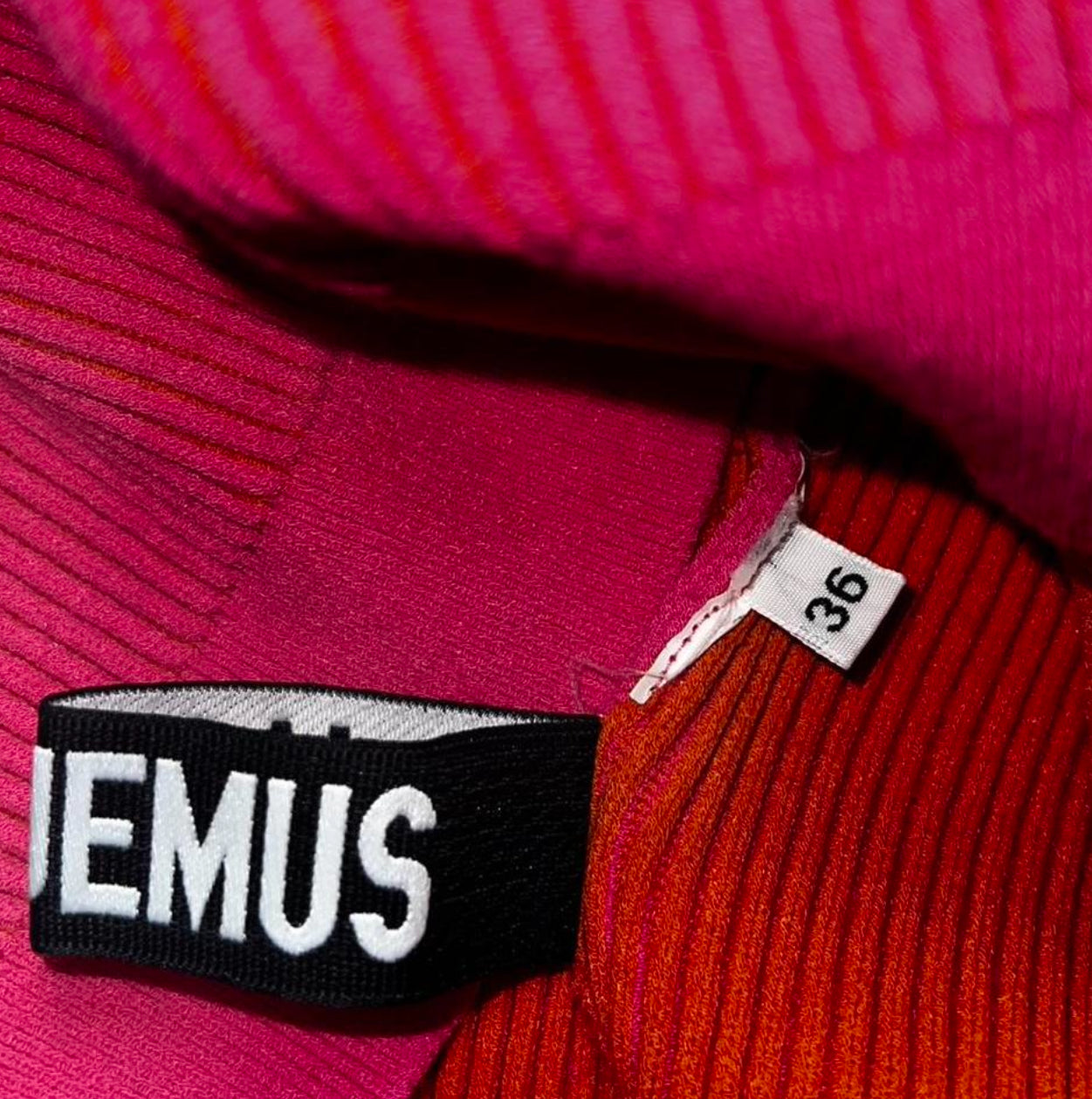 Jacquemus Hot Pink Ribbed Long Sleeve Sweater