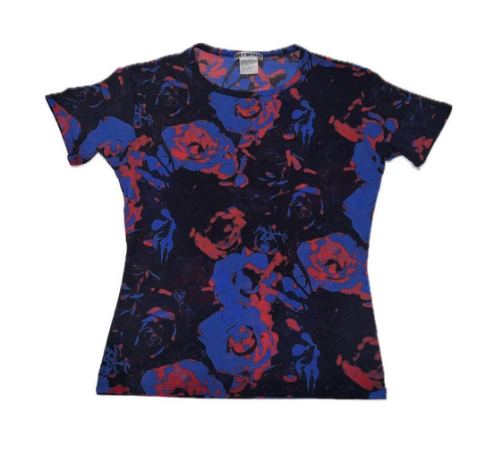 Issey Miyake Mesh Floral Print T-Shirt
