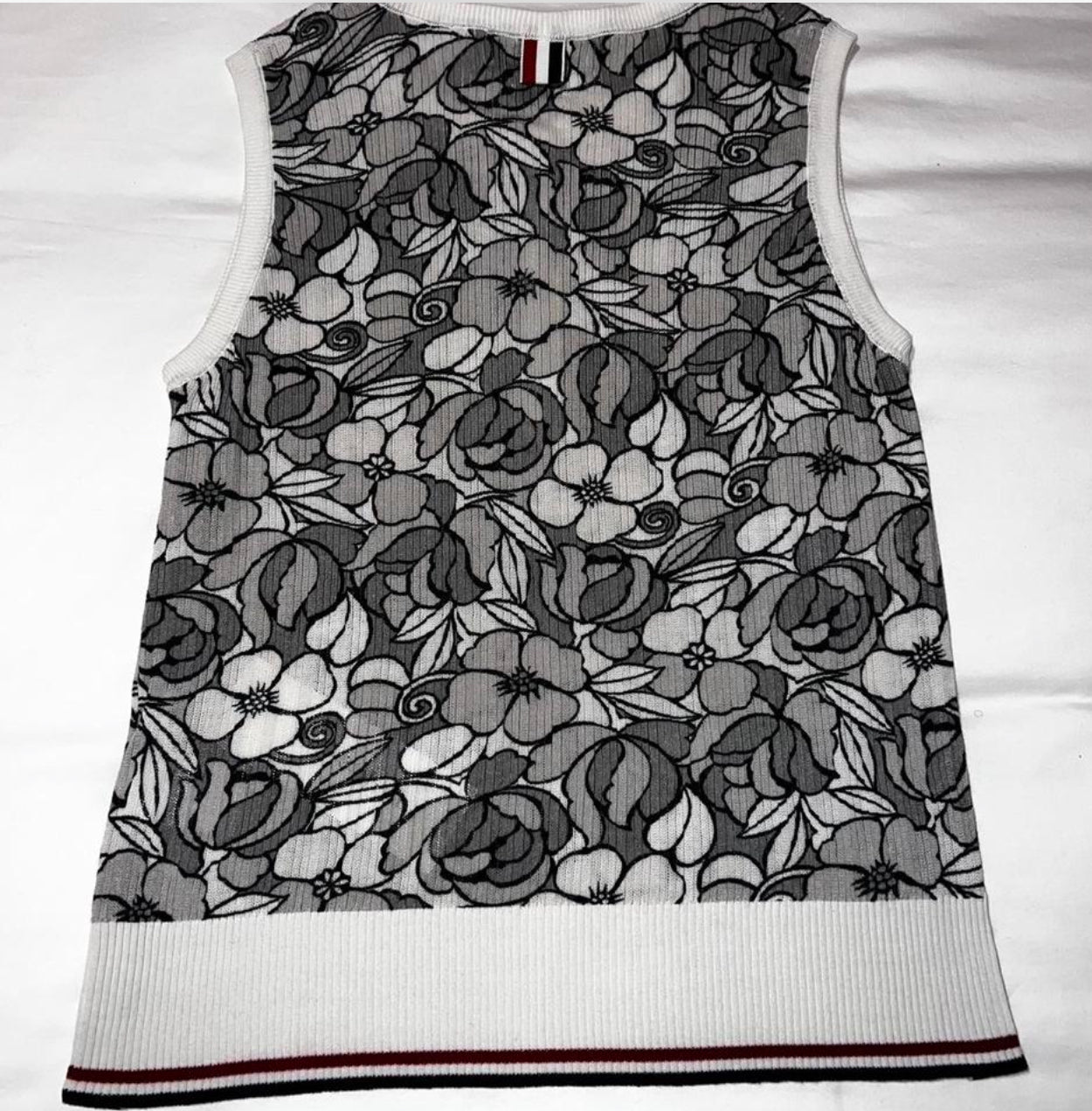 Thom Browne Sleeveless V-Neck Button Down Sweater