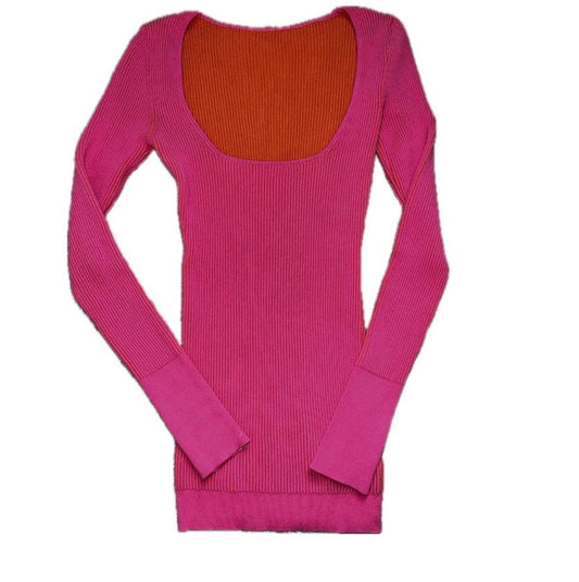 Jacquemus Hot Pink Ribbed Long Sleeve Sweater