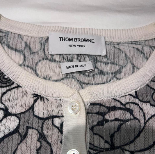 Thom Browne Sleeveless V-Neck Button Down Sweater